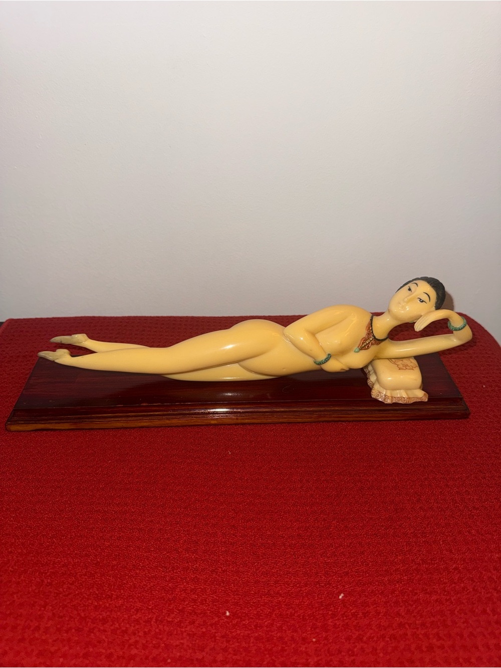 Vintage Chinese Medical Doll With Wooden Bed & PILLOW Nice